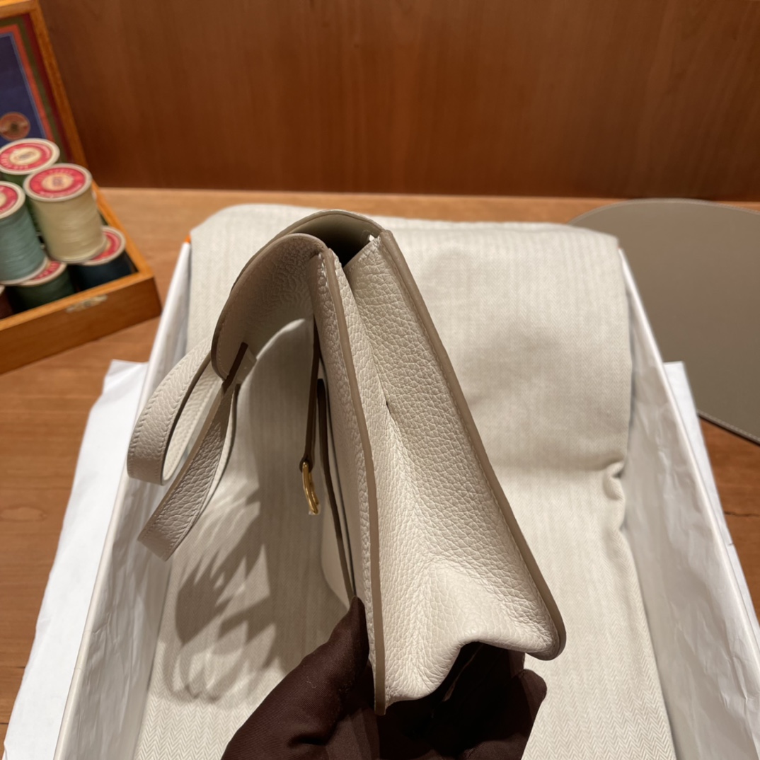 에르메스 할잔백25 나타 화이트 금장